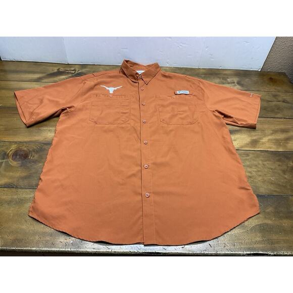 Texas Longhorns Shirt Mens Large Burnt Orange Columbia PFG Omni Shade Vented - Picture 1 of 11
